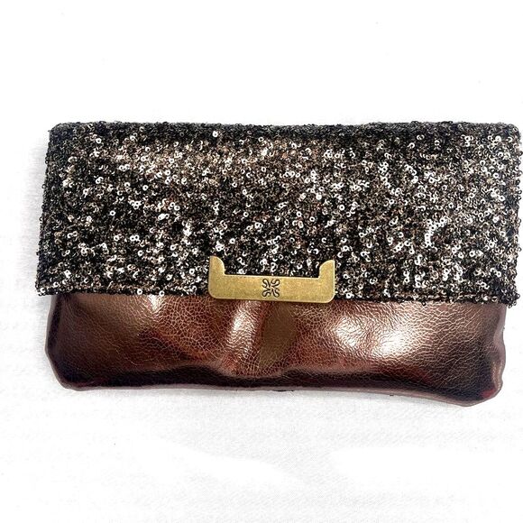 Simply Vera Vera Wang Handbags - Simply Vera Metallic Bronze/Sequin Clutch/Shoulder Bag